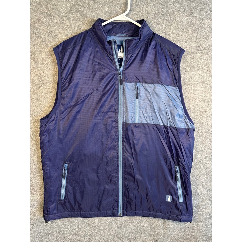 Johnnie-O Prep-Performance‎ Mens XL Navy Blue Ripstop Full Zip Lightweight Vest